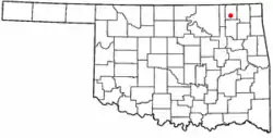 Location of Nowata, Oklahoma