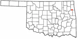 Location of Oaks, Oklahoma