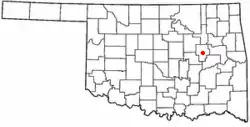 Location of Okmulgee, Oklahoma