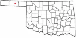 Location of Optima, Oklahoma