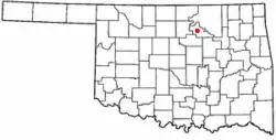Location of Pawnee, Oklahoma