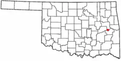 Location of Porum, Oklahoma