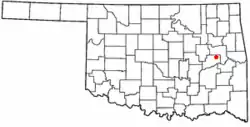 Location of Rentiesville, Oklahoma