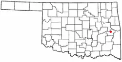Location of Stigler, Oklahoma