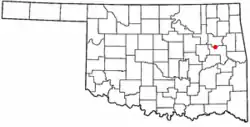 Location of Taft, Oklahoma