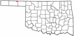 Location of Tyrone, Oklahoma