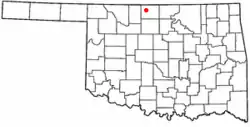 Location of Wakita, Oklahoma