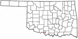 Location of Waurika, Oklahoma