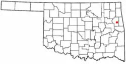 Location of Welling, Oklahoma