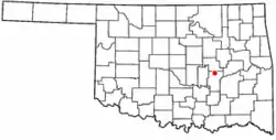 Location of Wetumka, Oklahoma