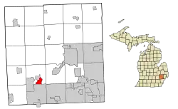 Location in Oakland County and the state of میشیگان