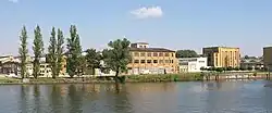 Industrial buildings over the شپری river