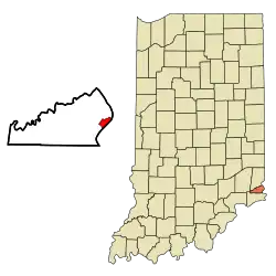 Location in the state of ایندیانا