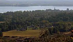 Oka village and Lake of Two Mountains as seen from Mount Oka
