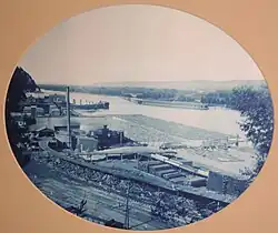 Pontoon bridge near Marquette in 1885