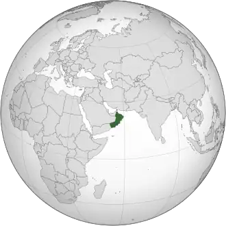 موقعیت عمان (سبز تیره)