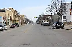 Looking west at downtown Omro on Hwy 21