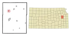 Location of Burlingame, Kansas