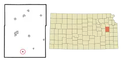 Location of Olivet, Kansas