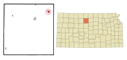 Location of Downs, Kansas