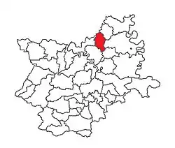 Location of Beli Manastir in Osijek-Baranja County