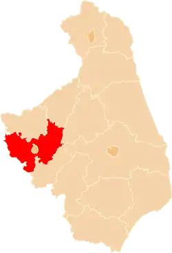 موقعیت شهرستان وومژا در نقشه