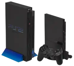 Slimline (left) and Original (right) PS2 consoles