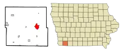 Location of Clarinda, Iowa
