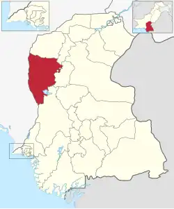 موقعیت ناحیه دادو در نقشه