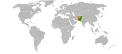 نقشهٔ مکاننمای Pakistan و Afghanistan