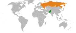 نقشهٔ مکان‌نمای Pakistan و Russia