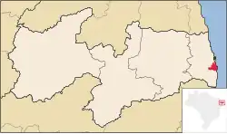 Location of João Pessoa in the پارائیبا