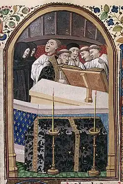 Illumination showing monks chanting