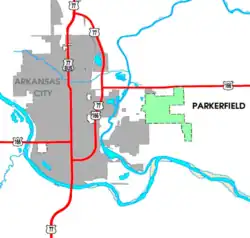 Detailed map of Parkerfield