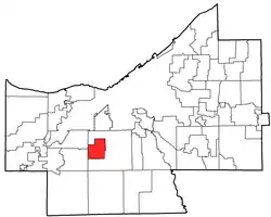 Location of Parma Heights in Cuyahoga County