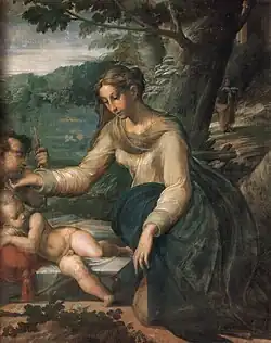 Holy Family with St. John by Parmigianino. c. 1528