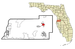Location in Pasco County and the state of فلوریدا