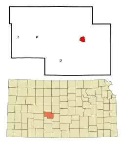 Location of Larned, Kansas