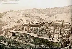 نمایی از تخت جمشید از دید پرنده