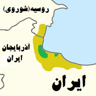 محدودهٔ تقریبی جمهوری شورایی ایران