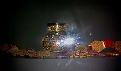 لوازم شخصی شاه اسماعیل یکم که در جریان جنگ چالدران به دست عثمانیان افتاد؛ امروزه در کاخ طوپقاپو، استانبول.