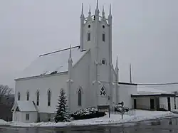 Petitcodiac Baptist Church on the banks of the Petitcodiac River