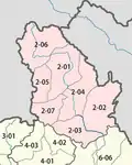 نقشه شهرستان‌های استان Phongsaly