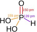 Wireframe model of phosphorous acid