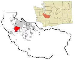 Location of Lakewood inPierce County and Washington