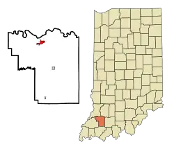 Location in the state of ایندیانا