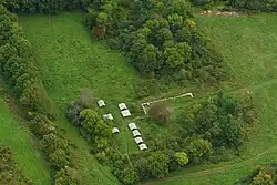 The ruins of the Benedictine abbey from the air