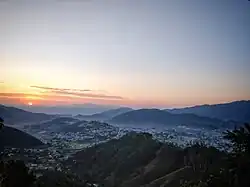 View of Pithoragarh city during Sunrise