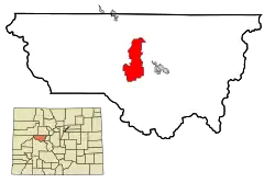 Location in Pitkin County and the state of کلرادو