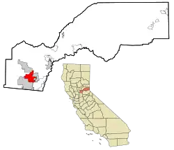 Location in شهرستان پلاسر، کالیفرنیا and the state of کالیفرنیا